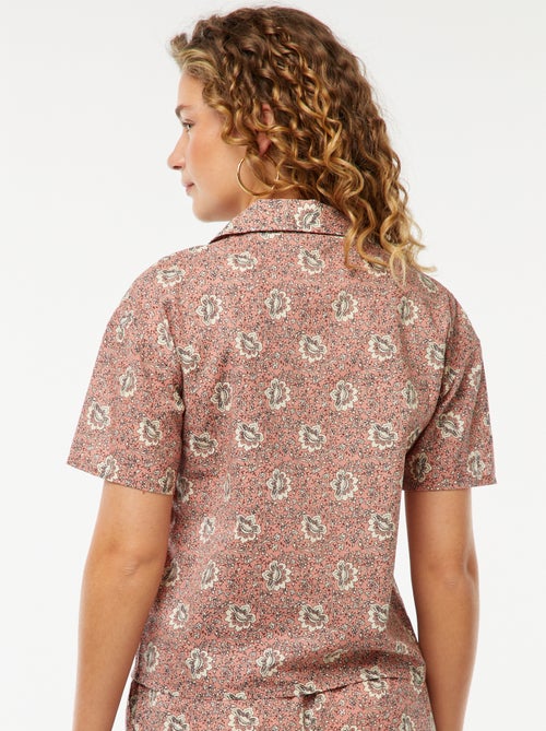 Chemise à manches courtes et motif floral - Kiabi