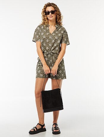Chemise à manches courtes et motif floral