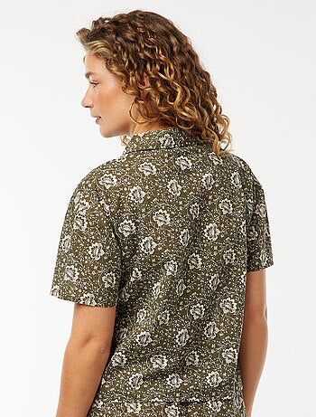 Chemise à manches courtes et motif floral