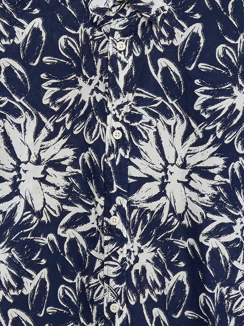 Chemise à manches courtes imprimé fantaisiste 'Produkt' BLEU - Kiabi