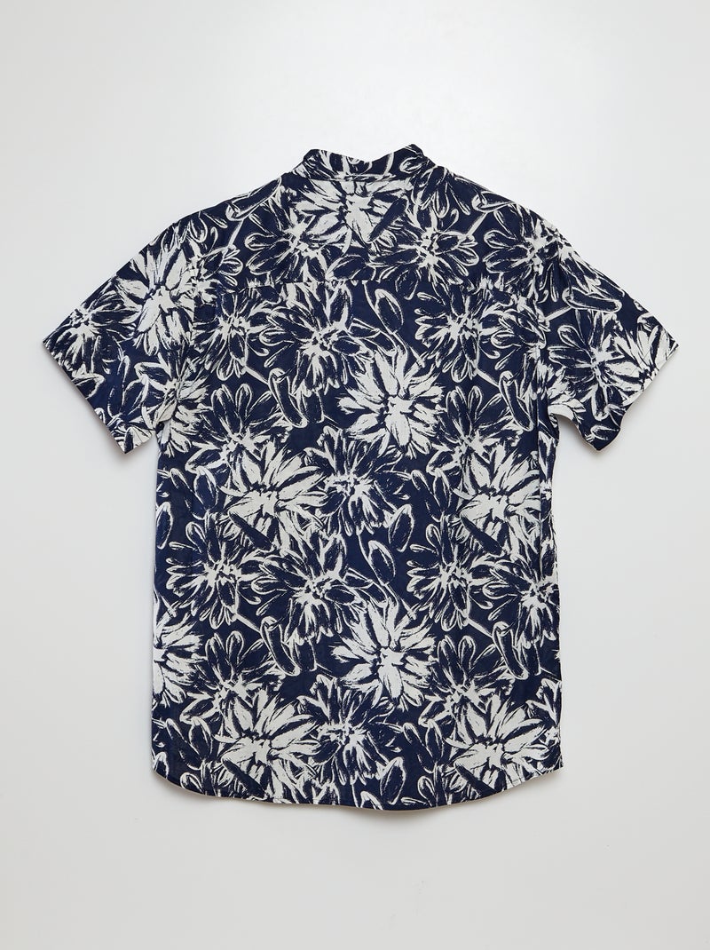 Chemise à manches courtes imprimé fantaisiste 'Produkt' BLEU - Kiabi