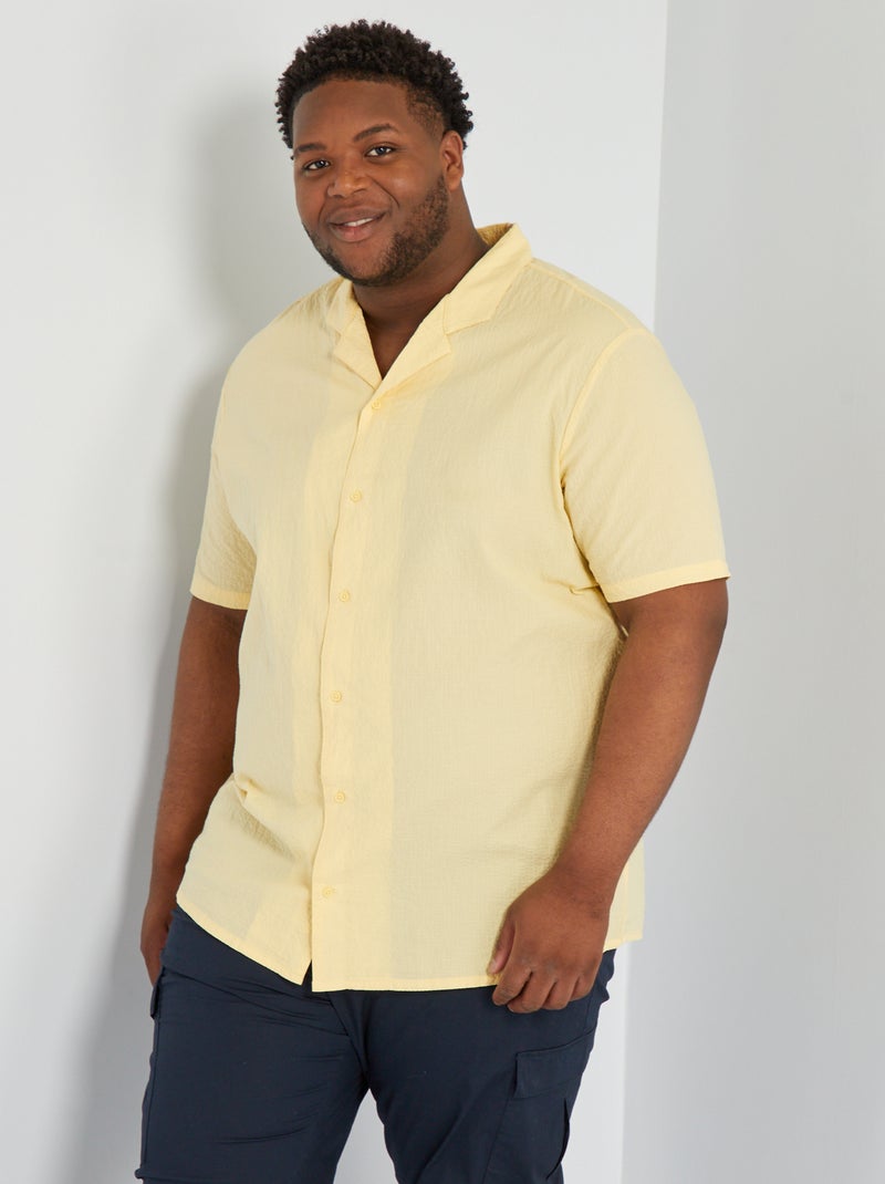 Chemise à manches courtes Jaune - Kiabi