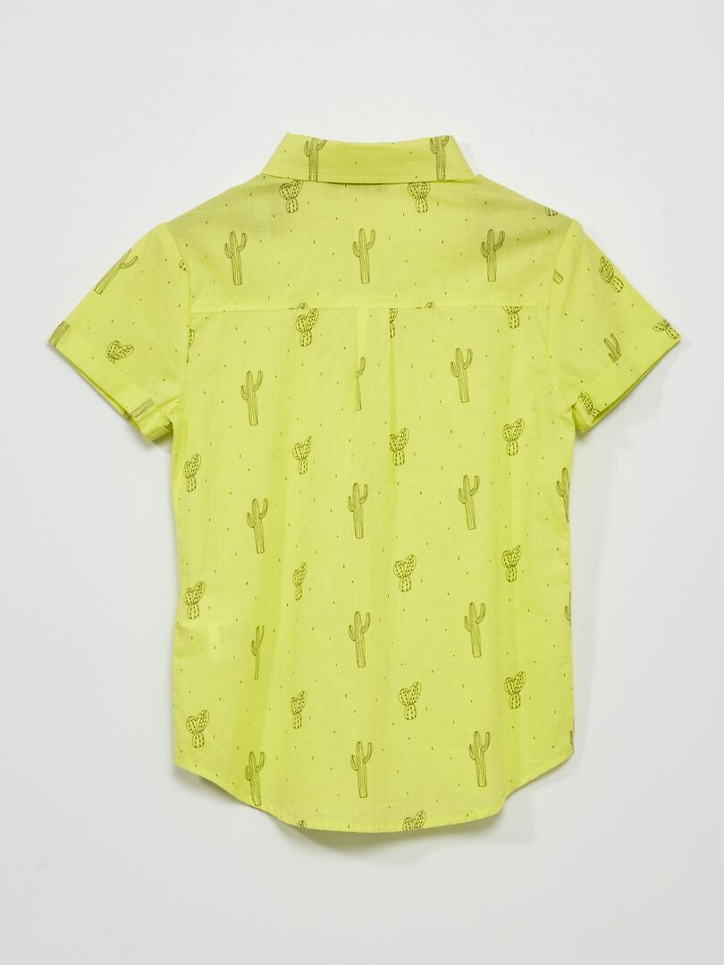Chemise à manches courtes Jaune vert - Kiabi