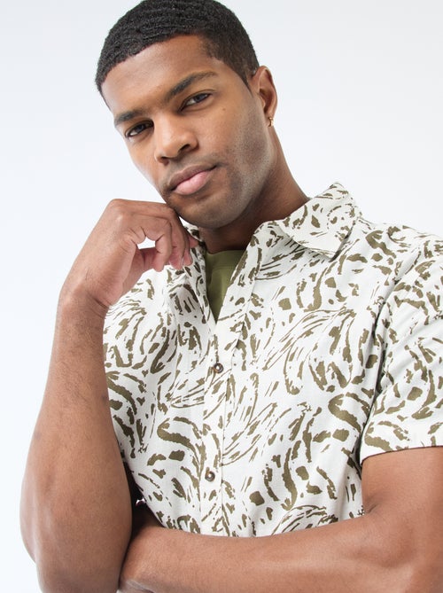 Chemise à manches courtes légère avec motif - Kiabi