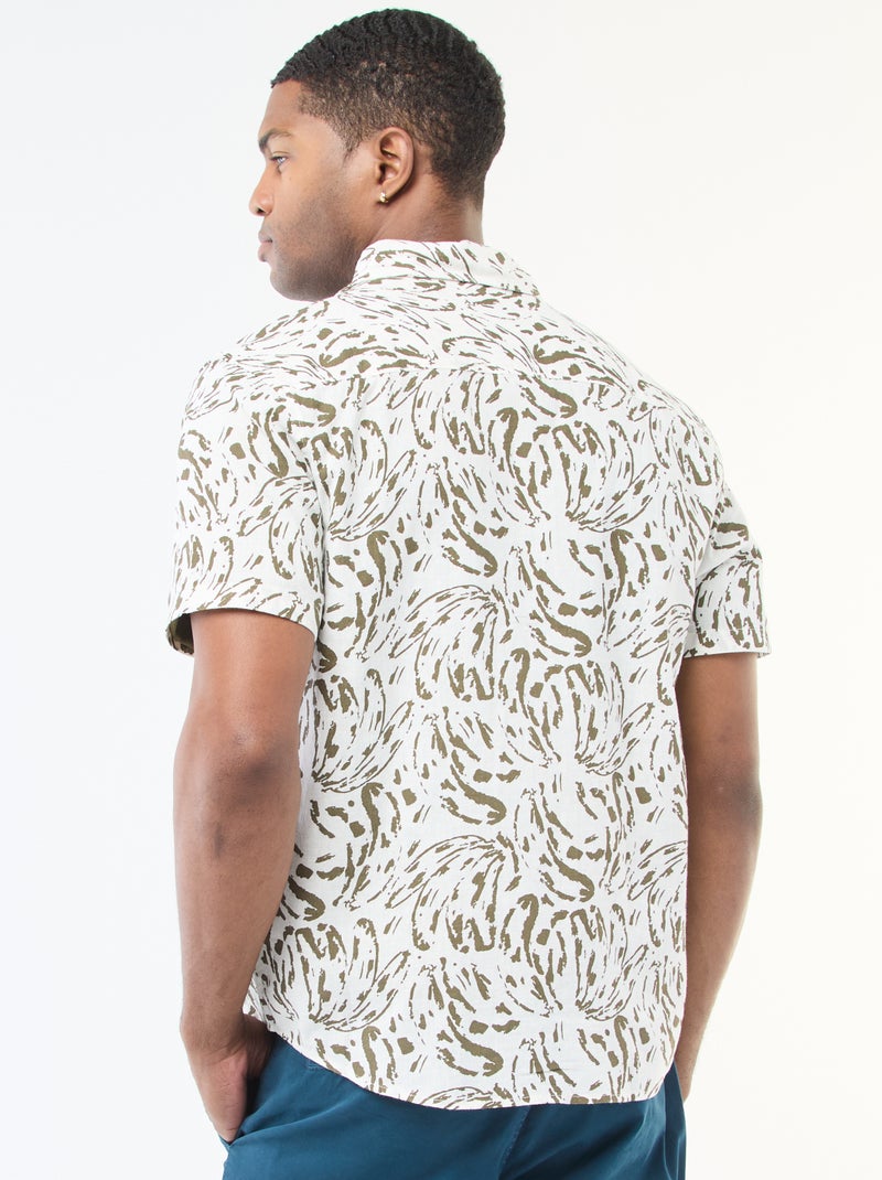 Chemise à manches courtes légère avec motif Blanc - Kiabi