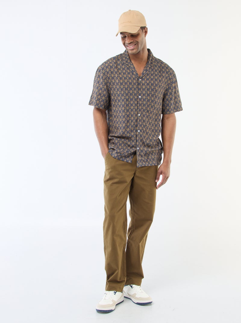Chemise à manches courtes légère avec motif Bleu - Kiabi