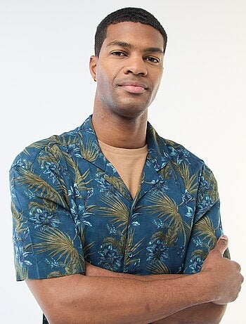 Chemise à manches courtes légère avec motif