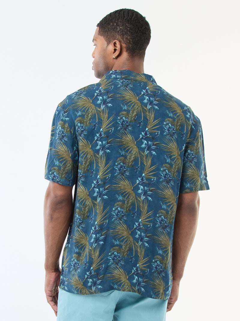 Chemise à manches courtes légère avec motif Bleu - Kiabi