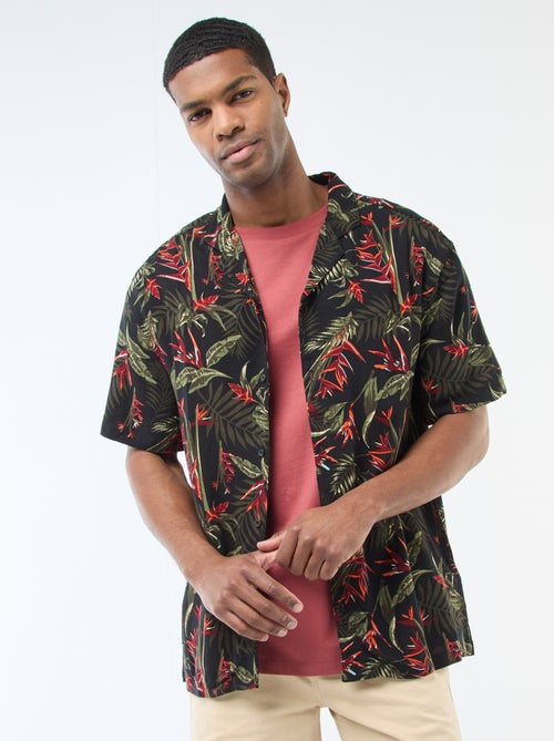 Chemise à manches courtes légère avec motif - Kiabi