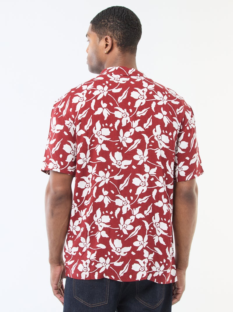 Chemise à manches courtes légère avec motif Rouge - Kiabi