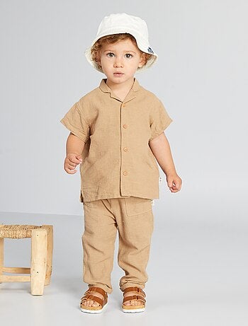 Chemise bébé manches courtes - beige, Bébé