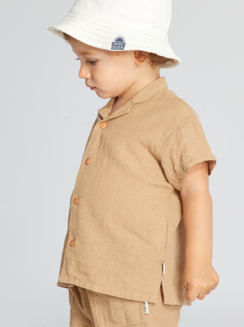Chemise à manches courtes Marron - Kiabi
