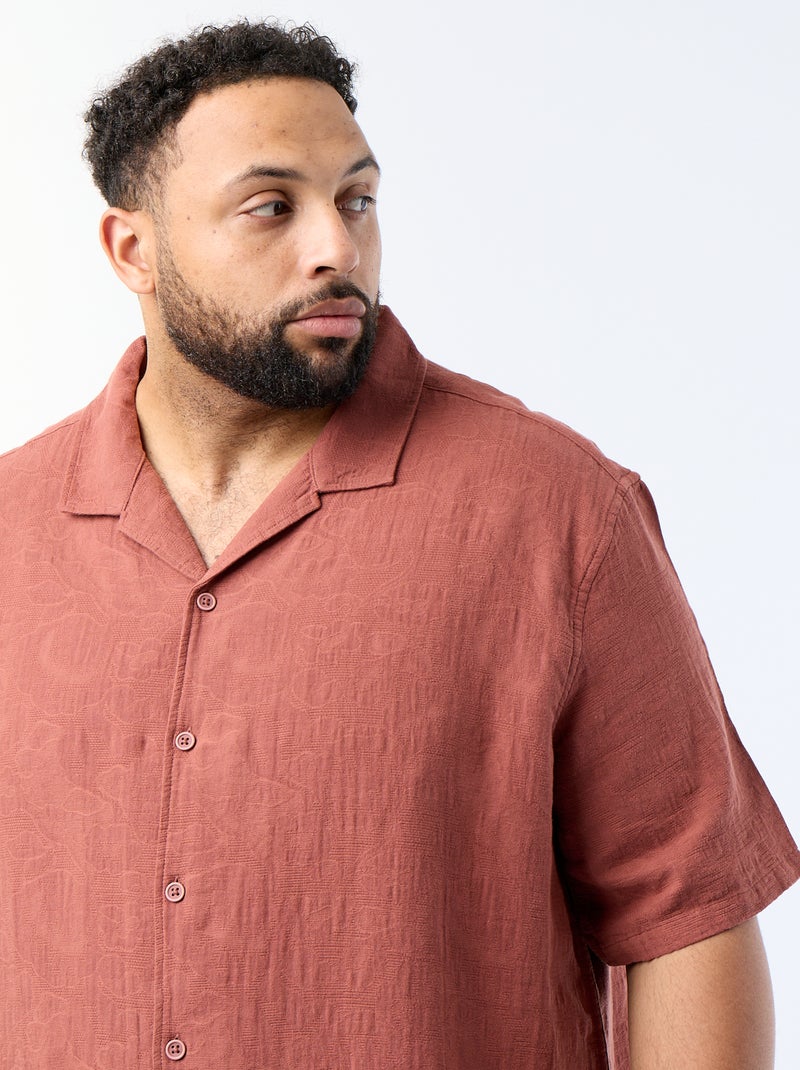 Chemise à manches courtes Marron - Kiabi