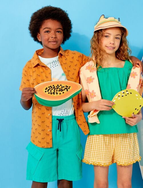 Ensemble Sport Fille - T-shirt Manches Courtes + Jupe évasée - Coton élasthanne - Taille 5-14 Ans - Parfait Tennis, Golf, été