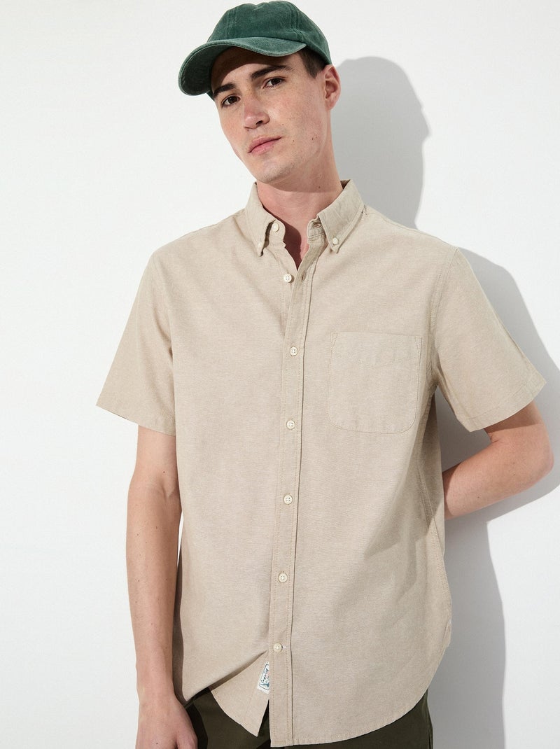 Chemise à manches courtes MO Fashion Beige - Kiabi