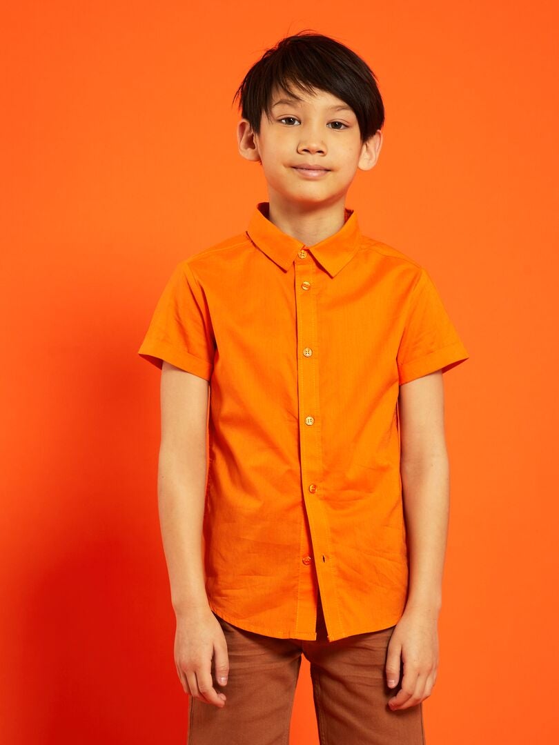 Chemise à manches courtes Orange - Kiabi