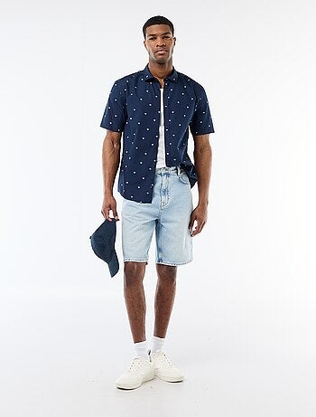 Chemise à manches courtes ouverture boutonnée