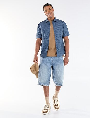 Chemise à manches courtes ouverture boutonnée
