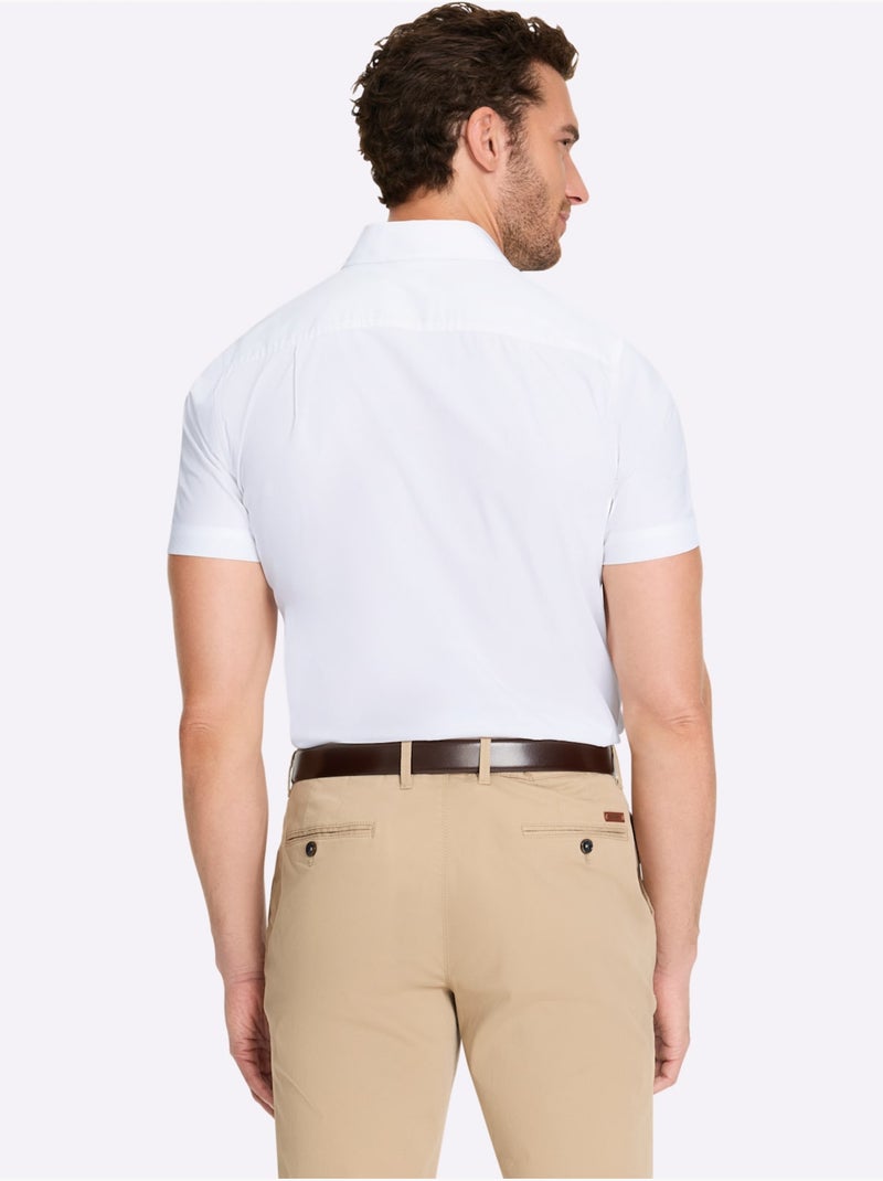 Chemise à Manches Courtes Poche Poitrine - Taille Standard - Witt Blanc - Kiabi