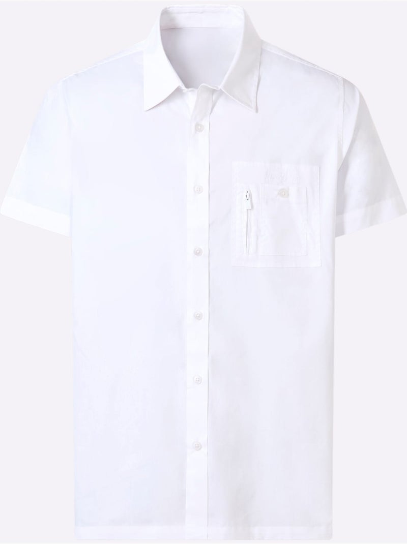 Chemise à Manches Courtes Poche Poitrine - Taille Standard - Witt Blanc - Kiabi