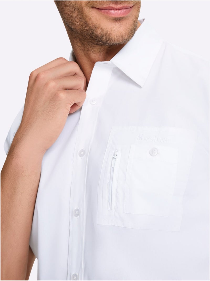 Chemise à Manches Courtes Poche Poitrine - Taille Standard - Witt Blanc - Kiabi