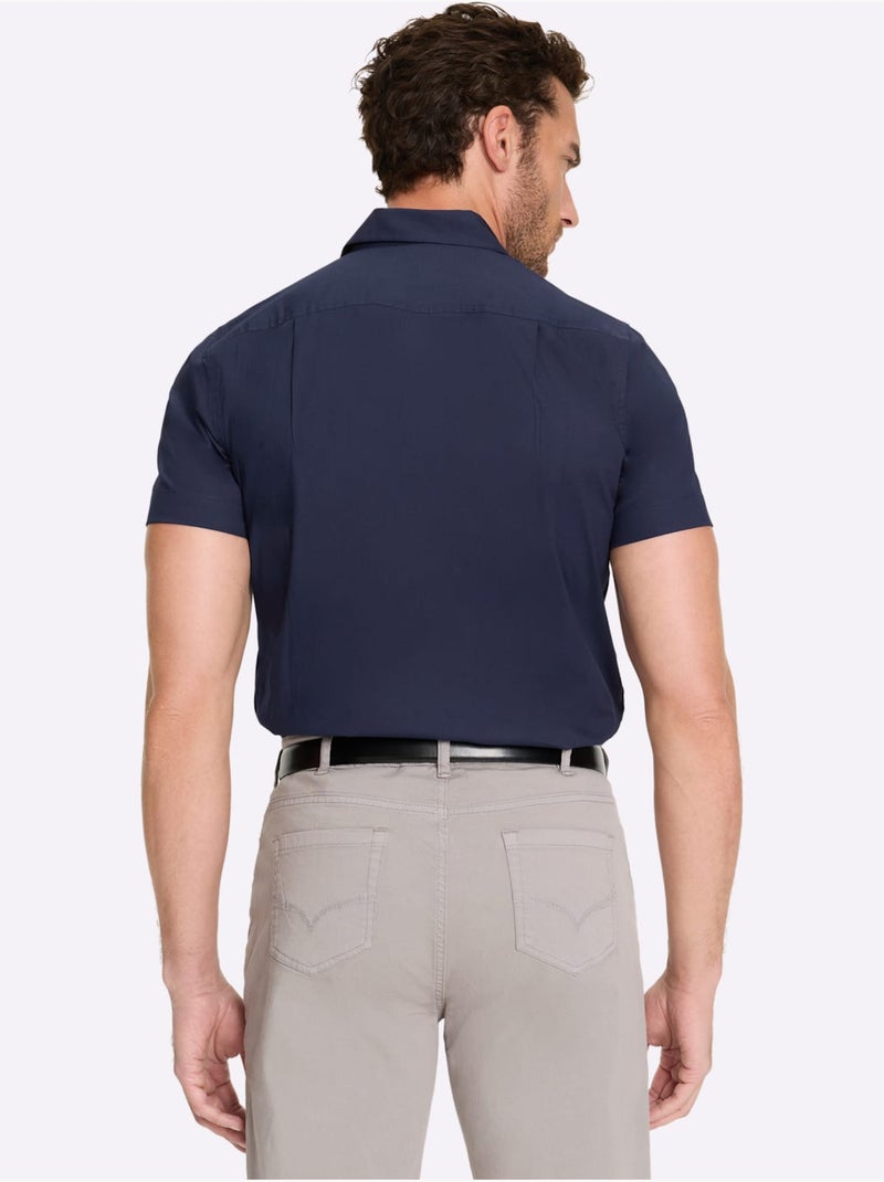 Chemise à Manches Courtes Poche Poitrine - Taille Standard - Witt Bleu marine - Kiabi