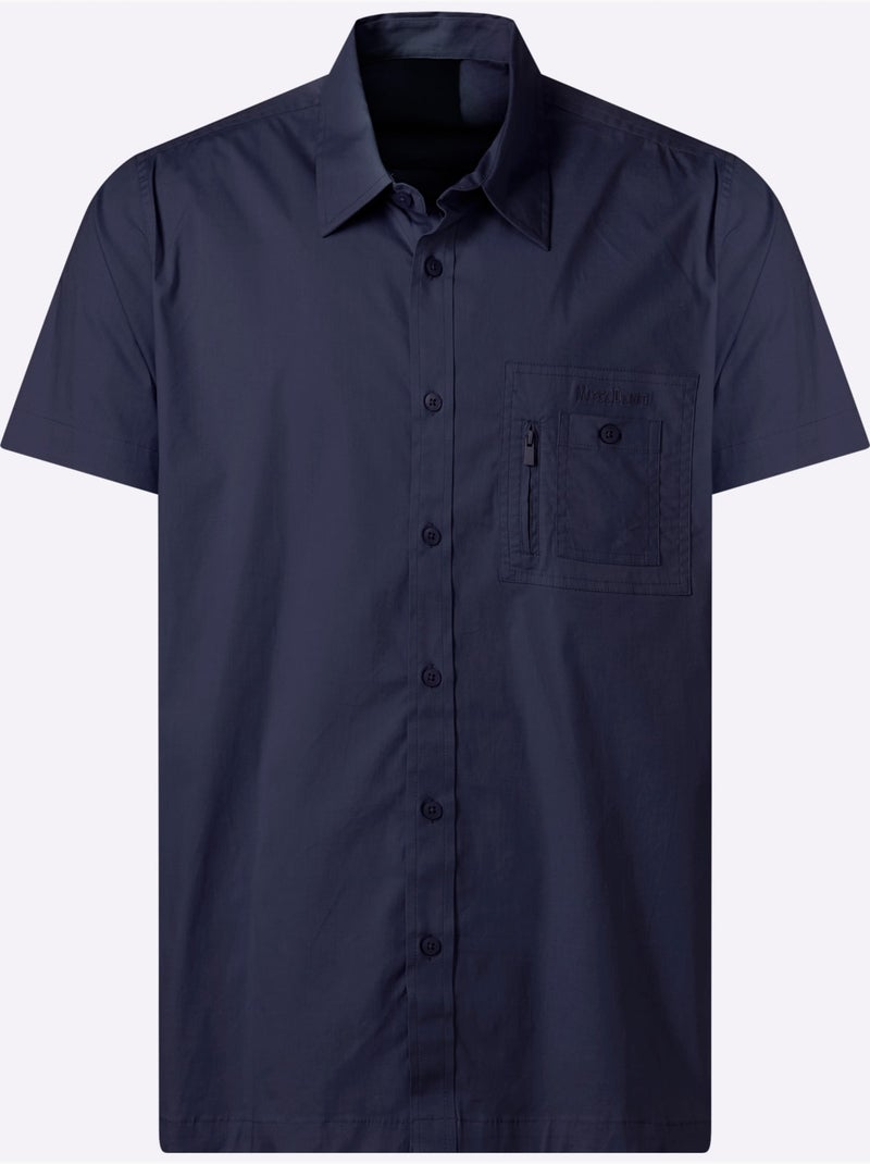 Chemise à Manches Courtes Poche Poitrine - Taille Standard - Witt Bleu marine - Kiabi