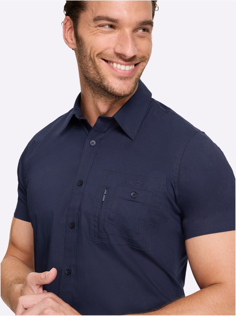 Chemise à Manches Courtes Poche Poitrine - Taille Standard - Witt Bleu marine - Kiabi