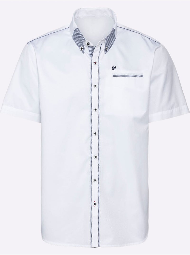 Chemise à Manches Courtes Poche Poitrine Pratique - Taille Standard - Witt Blanc - Kiabi
