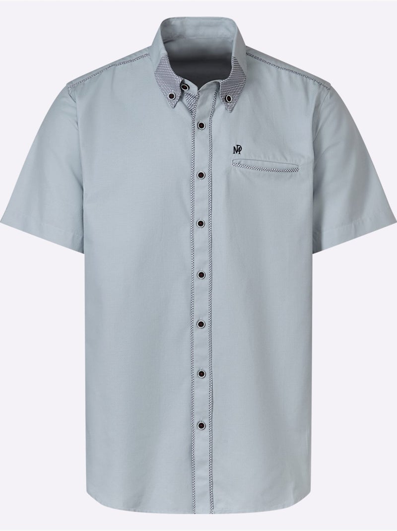 Chemise à Manches Courtes Poche Poitrine Pratique - Taille Standard - Witt Bleu clair - Kiabi