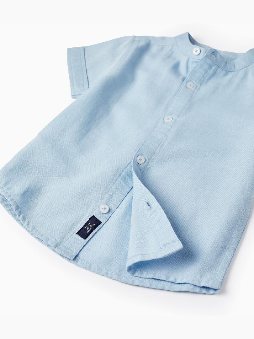 chemise a manches courtes a reflets irises femme bleu chemisiers femme