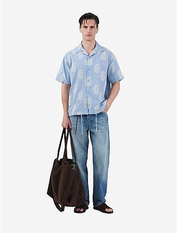 Chemise à manches courtes pour homme à imprimé cachemire giesto