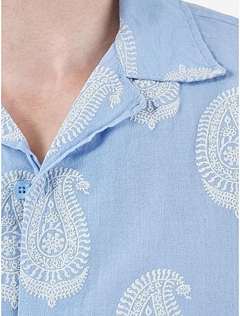 Chemise à manches courtes pour homme à imprimé cachemire giesto