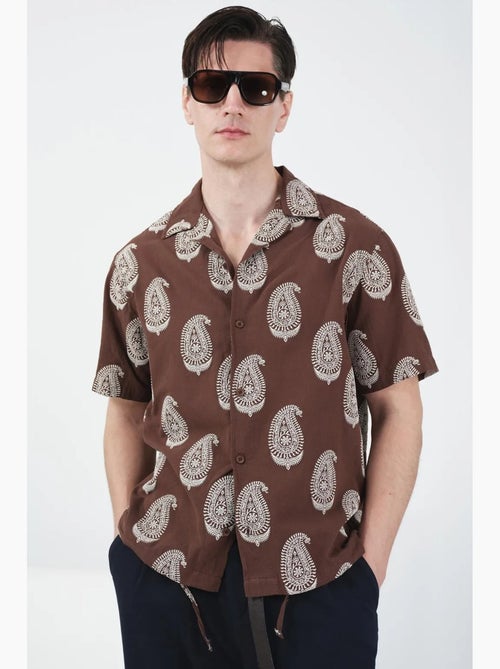Chemise à manches courtes pour homme à imprimé cachemire giesto - Kiabi