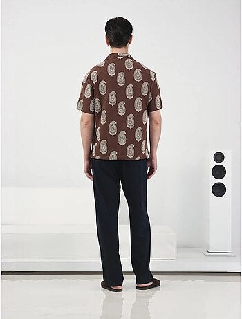 Chemise à manches courtes pour homme giesto à imprimé cachemire