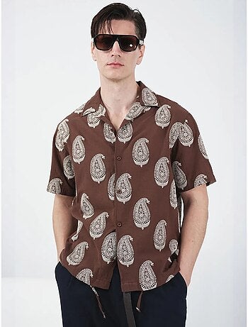 Chemise à manches courtes pour homme giesto à imprimé cachemire