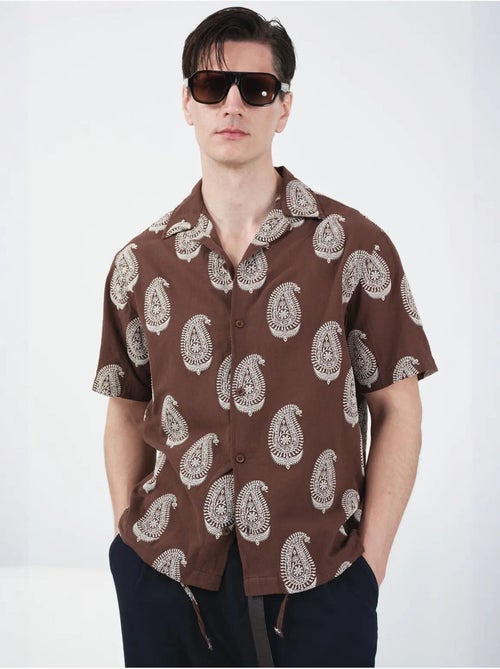 Chemise à manches courtes pour homme giesto à imprimé cachemire - Kiabi Chemise à manches courtes pour homme giesto à imprimé cachemire - Kiabi