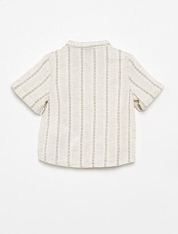 Chemise à manches courtes rayée