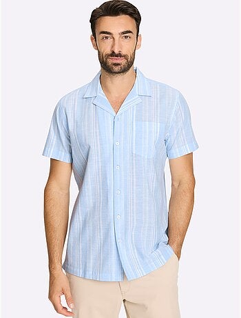 Chemise à Manches Courtes Rayures En Fils Teintés - Taille Standard - Witt