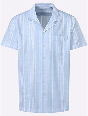 Chemise à Manches Courtes Rayures En Fils Teintés - Taille Standard - Witt