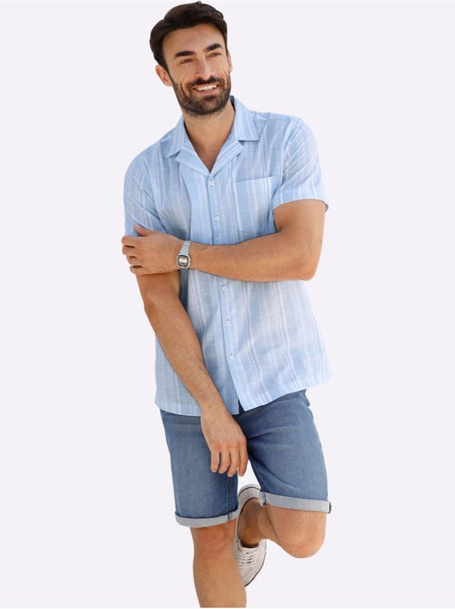 Chemise à Manches Courtes Rayures En Fils Teintés - Taille Standard - Witt - Kiabi
