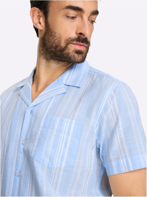 Chemise à Manches Courtes Rayures En Fils Teintés - Taille Standard - Witt - Kiabi