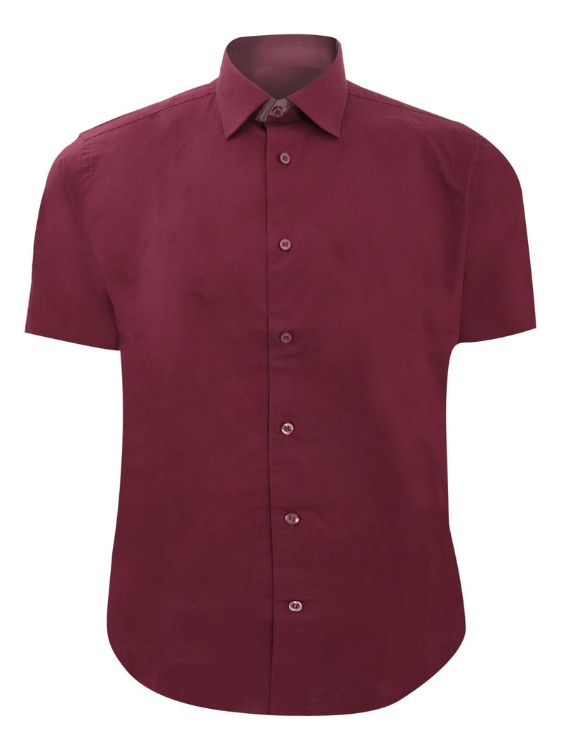 Chemise à manches courtes Russell Collection pour homme Bordeaux - Kiabi