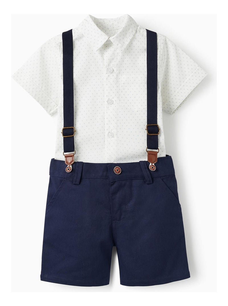 Chemise à manches courtes + Short avec bretelles pour bébé garçon  CÉRÉMONIE Blanc - Kiabi