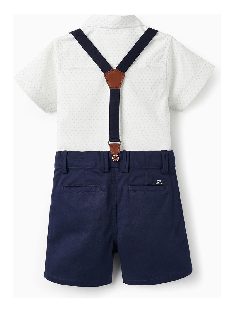 Chemise à manches courtes + Short avec bretelles pour bébé garçon  CÉRÉMONIE Blanc - Kiabi
