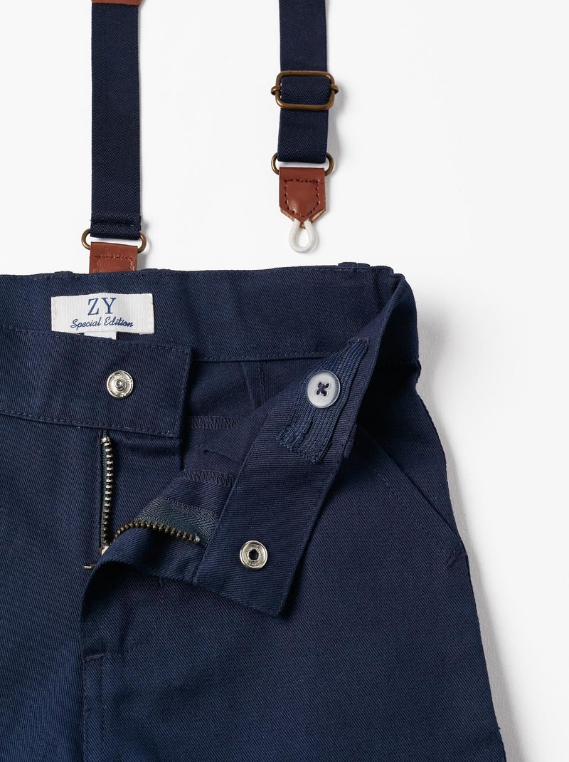 Chemise à manches courtes + Short avec bretelles pour bébé garçon  CÉRÉMONIE Blanc - Kiabi