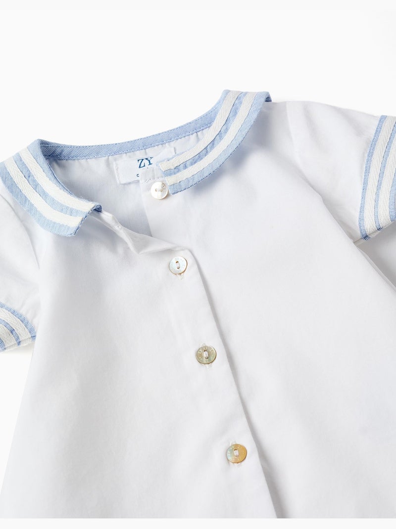 Chemise à manches courtes + short en coton Bleu clair - Kiabi