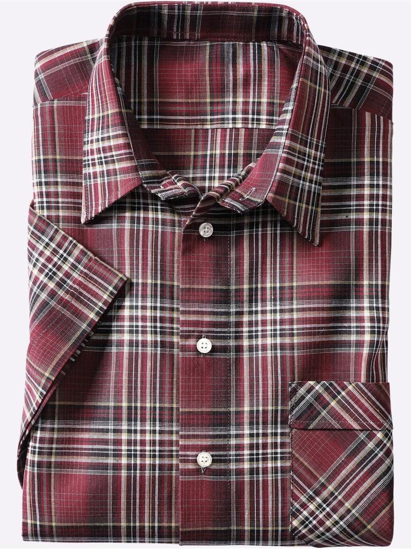 Chemise à Manches Courtes Superbes Motifs à Carreaux - Taille Standard - Witt Bordeaux - Kiabi