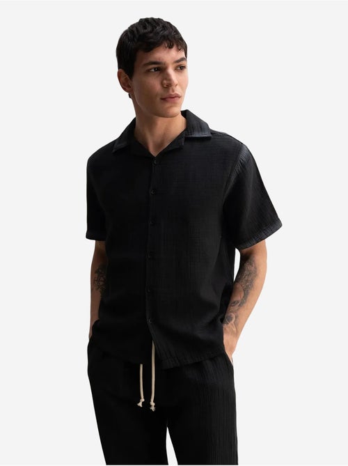 Chemise à manches courtes texturée en coton giesto - Kiabi Chemise à manches courtes texturée en coton giesto - Kiabi