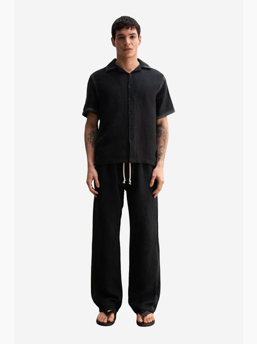Chemise à manches courtes texturée en coton giesto - Kiabi Chemise à manches courtes texturée en coton giesto - Kiabi